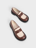 Penelope Two-Tone Penny Loafers Maroon