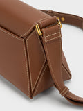 CHARLES & KEITH Women Nasrin Geometric Shoulder Bag_Chocolate