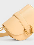 CHARLES & KEITH Women Gabine Saddle Bag Beige