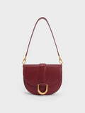 CHARLES & KEITH Women Gabine Saddle Bag Burgundy