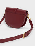 CHARLES & KEITH Women Gabine Saddle Bag Burgundy