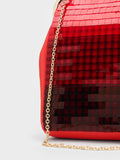 Disc-Embellished Chain Handle Pouch Red