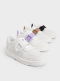 CHARLES & KEITH Women Women Gabine Leather Low Top Sneakers Lilac