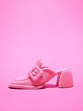 CHARLES & KEITH Women Sinead Woven Buckled Loafer Mules Pink