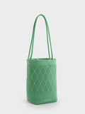 Genoa Knitted Drawstring Bag Green