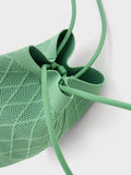 Genoa Knitted Drawstring Bag Green