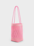 Genoa Knitted Drawstring Bag Pink
