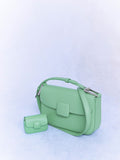 CHARLES & KEITH Women Koa Square Push Lock Shoulder Bag Green
