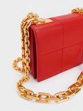 Georgette Chain Handle Bag Red