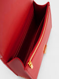Georgette Chain Handle Bag Red