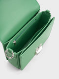 Kalinda Metallic Accent Boxy Bag Green