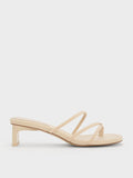 CHARLES & KEITH Women Blade Heel Thong Sandals Nude