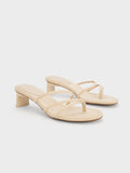 CHARLES & KEITH Blade Heel Thong Sandals Nude