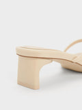 CHARLES & KEITH Women Blade Heel Thong Sandals Nude
