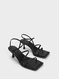 CHARLES & KEITH Strappy Spool Heel Sandals Black