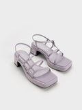 CHARLES & KEITH Women Flower-Buckle Strappy Sandals Lilac