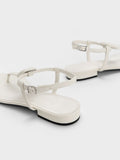 CHARLES & KEITH Koa Thong Sandals White