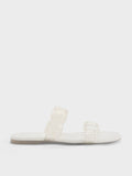 CHARLES & KEITH Women Fia Gem-Strap Slide Sandals White