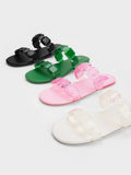 CHARLES & KEITH Women Fia Gem-Strap Slide Sandals White