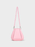 Geometric Structured Bucket Bag Light Pink
