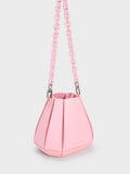 Geometric Structured Bucket Bag Light Pink