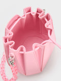 Geometric Structured Bucket Bag Light Pink