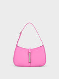 CHARLES & KEITH Women Cesia Metallic Accent Shoulder Bag Pink
