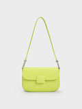 CHARLES & KEITH Women Koa Square Push Lock Shoulder Bag Lime