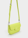 CHARLES & KEITH Women Koa Square Push Lock Shoulder Bag Lime