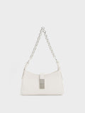 Chain Handle Shoulder Bag White