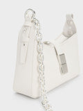Chain Handle Shoulder Bag White