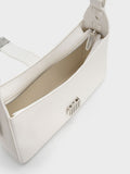 Chain Handle Shoulder Bag White