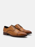 PEDRO Men Leather Brogue Derby Shoes - Camel