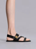 CHARLES & KEITH Yara Turn Lock Strappy Sandals_Black