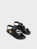 CHARLES & KEITH Yara Turn Lock Strappy Sandals_Black