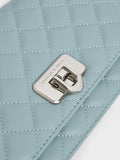 CHARLES & KEITH Cressida Quilted Push-Lock Clutch_Sea Salt Blue