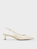 Curtis Pointed-Toe Kitten-Heel Slingback Pumps_Chalk