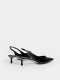 Curtis Pointed-Toe Kitten-Heel Slingback Pumps_Black Patent