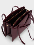 CHARLES & KEITH Women Midori Geometric Tote Bag_Wineberry Red