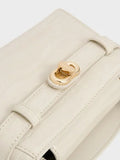 CHARLES & KEITH Women Aubrielle Croc-Effect Top Handle Bag_Ivory