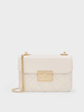 Alva Quilted Chain-Handle Bag_Cream