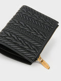 CHARLES & KEITH Women Apolline Textured Top-Zip Wallet_Black