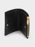 CHARLES & KEITH Women Apolline Textured Top-Zip Wallet_Black