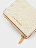 CHARLES & KEITH Women Apolline Textured Top-Zip Wallet_Cream