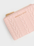 CHARLES & KEITH Women Apolline Textured Top-Zip Wallet_Soft Pink