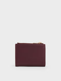 CHARLES & KEITH Women Midori Geometric Top-Zip Wallet_Wineberry Red