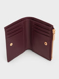 CHARLES & KEITH Women Midori Geometric Top-Zip Wallet_Wineberry Red