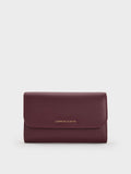 Octavia Front Flap Long Wallet_Wineberry Red