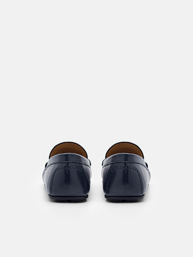 PEDRO Anthony Leather Driving Shoes-Navy