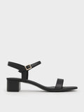 CHARLES & KEITH Block Heel Ankle-Strap Sandals Black